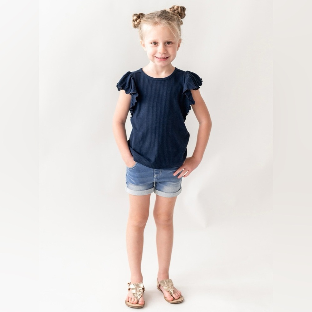 Ruffle Butts| Stretch Denim Toddler Shorts